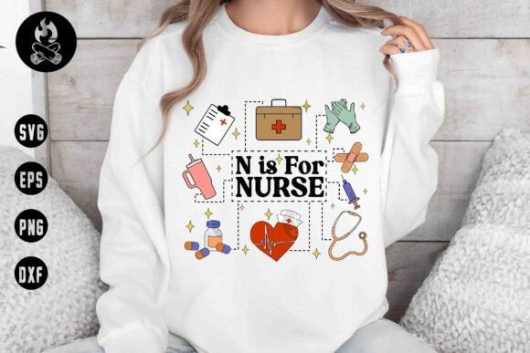 A Cute and Colorful “N is for Nurse” Design for Embroidered Appreciation