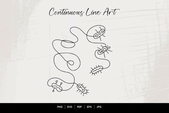 Bacteria Line Art for Embroidery Projects
