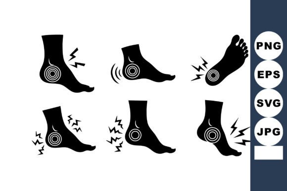 Review: Foot Pain Vector Icons Set for Embroidery